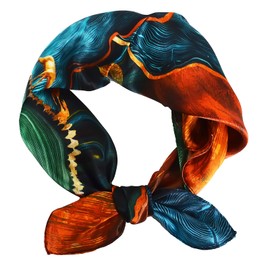 Sichdew 100% Mulberry Silk Scarf For Women 21"*21'' Lightweight Soft Small Square Scarfs For Hair Scarf gift packing (blue)