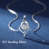 Kamise Silver Necklace for Women, 925 Sterling Silver Heart Pendant