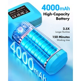 AOZOY Hot Glue Gun Cordless - USB Rechargeable 4000mAh Wireless Mini Glue Gun with 25Pcs Glue Sticks Set, Heating Fast & Smart Power-Off for Crafts DIY Arts Home Repairs Blue