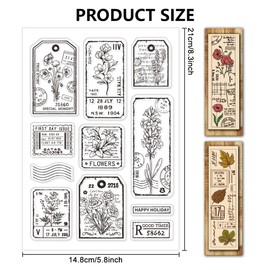 CHGCRAFT Vintage Bookmarks Silicone Clear Stamps Transparent Stamp for DIY Scrapbooking Photo Album Decorative Cards Making Stamps for Holiday Card Making Album Crafts