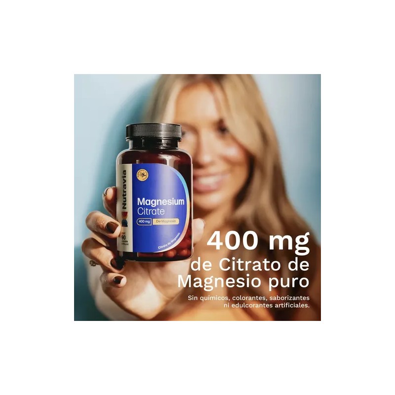 Citrato Magnesio Nutravia 400mg Cápsulas Sabor Vegano