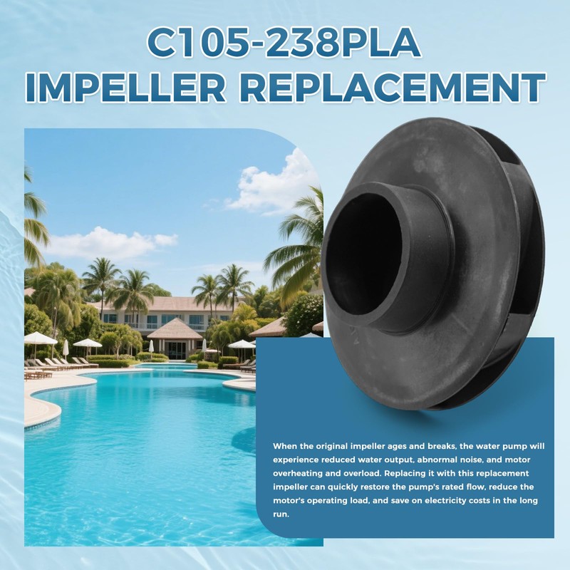 APOIINLE C105-238PLA Impeller Assembly, Compatible with Pentair Pump Impeller Assembly