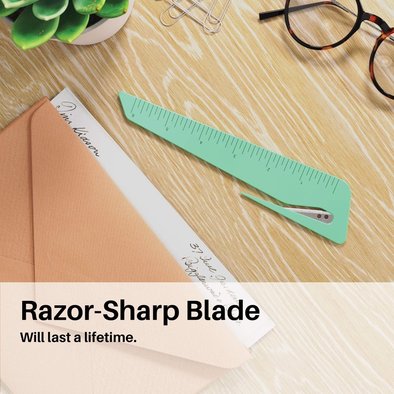 Uncommon Desks Ruler & Letter Opener Combo - Easy to