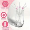 4PCS Glass Straws Dri/nking,Reusable Straws with Pink Butterfly Design,Glass Straws