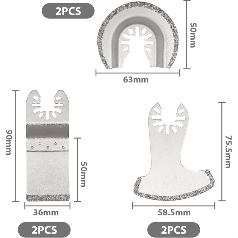 Wjelet 6 Pcs Diamond Multi Tool Accessory Kit, Multi Tool