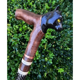 Canes Walking Sticks Wood Reeds Wooden Hand-Carved Carving Handmade Cane Stick Accessories (Pantera New)