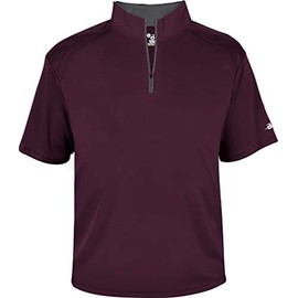 B-Core S/S 1/4 Zip Maroon/Graphite X-Large