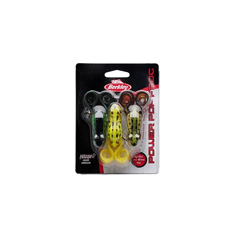 Berkley Unisex Adult Frenzy Power Pop Frog Hard Bait, Assorted,