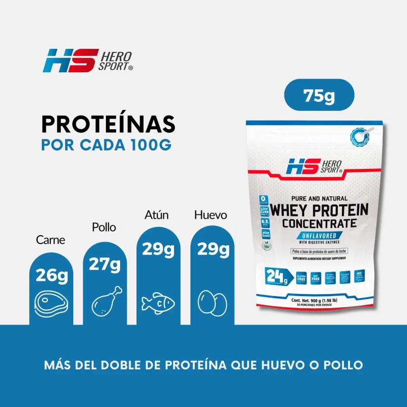 Hero Sport Whey Protein Concentrate Sabor 900gr