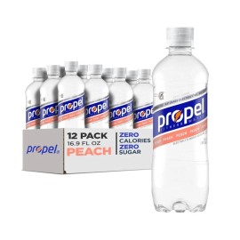 PROPEL (12 Pack) Propel Peach Electrolytes & Vitamins Sport Water, No Sugar, 16.9 Fl Oz