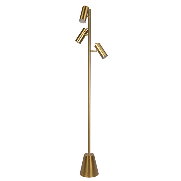 Strawberry Fairy Brassed Gold Floor Lamp with Rotary Switch, Triple