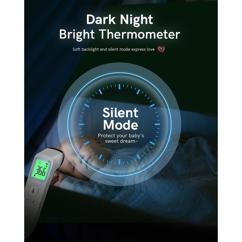 No-Touch Forehead Thermometer for Adults, Infrared Digital Thermometer for Kids,