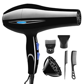 pelo ionización, 2200 W, modo aire caliente frío, potente pelo con difusor para mujeres Goforwealth                                                   