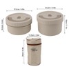Insulated Food Container Beige 316 Stainless Steel Round Sealed Leak