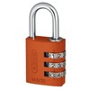 Padlock combination aluminum 30mm orange