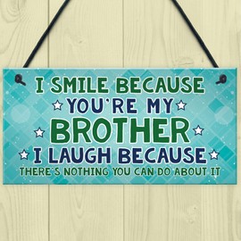 RED OCEAN Funny Brother Gift Hanging Plaque Novelty Brother Birthday From Sister