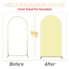 6.6FT Wedding Arch Cover Round Top Fitted Spandex Arch Yellow