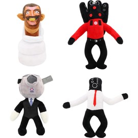 Skividy Toilet Plush Newest Style Toilet Stuffed Toilet Speakerman Boss Plush Toilet Game Cartoon Plush Toy for Boys Girls Fans Plush Collection Plush Toy (Red Sound)