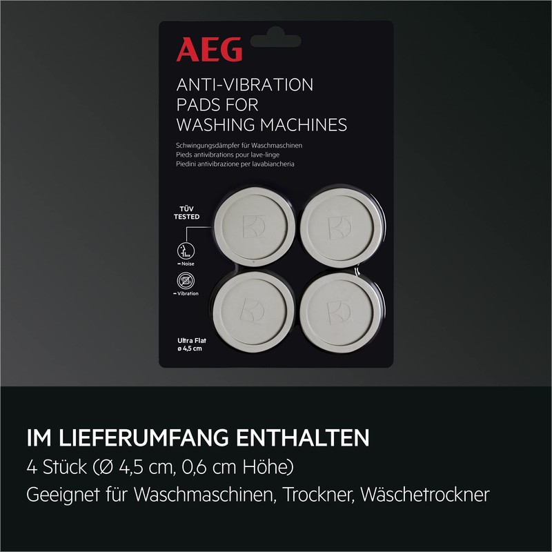 AEG Vibration Damper for Washing Machines, TÜV Tested, Anti-Vibration Cushions
