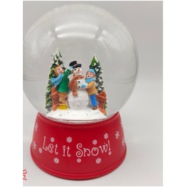 120mm Christmas Snow Globe Lamp - Red Base Musical Holiday Decoration Xmas Tree & Snowman with Timer, USB Power, Festive Room Light, Best Gift for Christmas,New Year