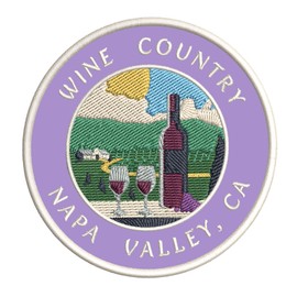 Vinyard - Wine Country - Napa Valley, California 3.5" Embroidery DIY Iron or Sew-on Decorative Patches Vacation Adventure Theme Novelty Applique