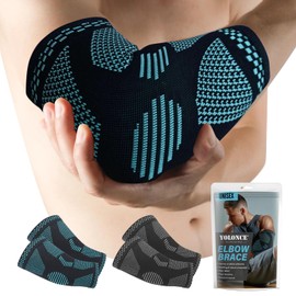 Pack of 2 Elbow Bandage, Elbow Arm Bandage for Men and Women, Tennis Elbow Bandage, Elbow Support, Elbow Pads for Sports, Relief and Stabilisation of the Elbow Joint, Blue, M