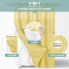 eachope Yellow No Hook Waffle Weave Shower Curtain with snap-in