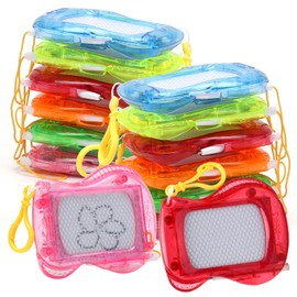 Yuragim Mini Painting Board, Magic Board, Pack of 12 Magnetic Painting Board, Magic Board, Key Ring, Doodle Board for Education, Learning, Travel, Party Bags, Children's Birthday, Easter Gift for