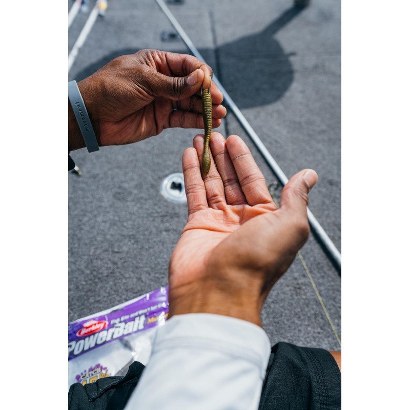 Berkley Powerbait Maxscent Flat Worm Fishing Soft Bait , Black,