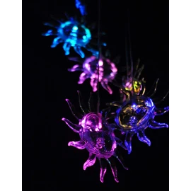 Lainin Solar Powered Wind Spinner Color Changing Wind Chime Lamp Mobile for Outdoor Garden Home Patio Ligting Decoration (Sun)
