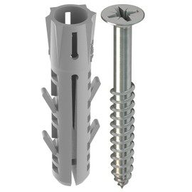 TOX 6 x 30 mm expansion dowels Barracuda screw, dowels with very high holding values for solid stone and concrete, 6 pieces in a resealable and environmentally friendly paper packaging, 013601041,