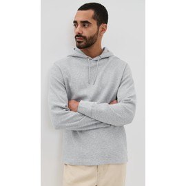 REIGNING CHAMP Men's Lightweight Waffle Standard Hoodie, Hgrey, Grey, L