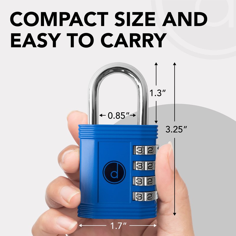 Padlock 4 Digit Combination Lock - for Gym School Locker,