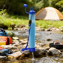 Outdoor Water Filter Straw, Personal Water Filtration System for Camping, Hiking, Travel & Emergency