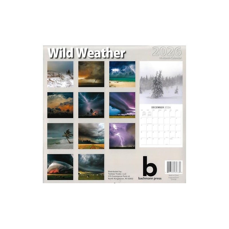 2026 Wild Weather Full Size Wall Calendar for Planning, Scheduling,