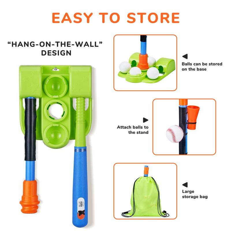 JoyCat 3-in-1 T Ball Sets, Baseball Training Equipment with Tee