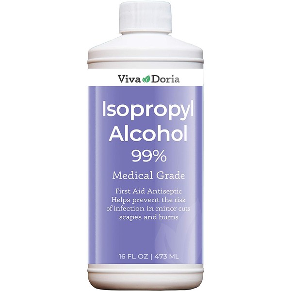 Viva Doria Isopropyl Alcohol 99%, Rubbing Alcohol, Medical Grade IPA, 16 Fluid Ounce