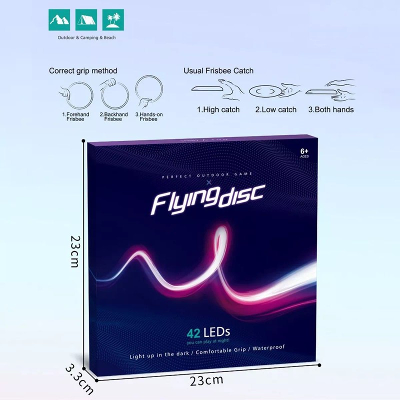 Psqme Disco Volador De Led, Ilumina Flying Frisbee, 23cm