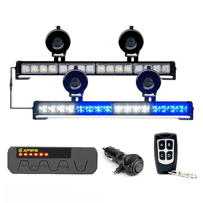 Xprite White & Blue LED Emergency Strobe Dash Lights, Interior