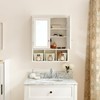 YLIEHS Multi-Functional Bathroom Storage Cabinet with Mirrors, Adjustable Shelves &