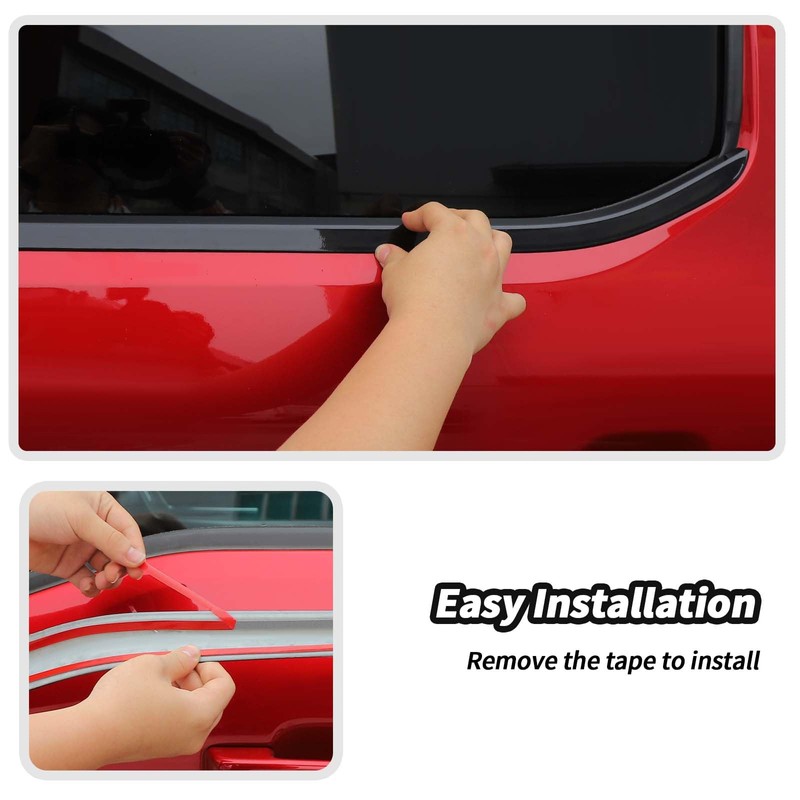 JeCar Window Molding Trim for 2021+ Ford F150 Black Outer
