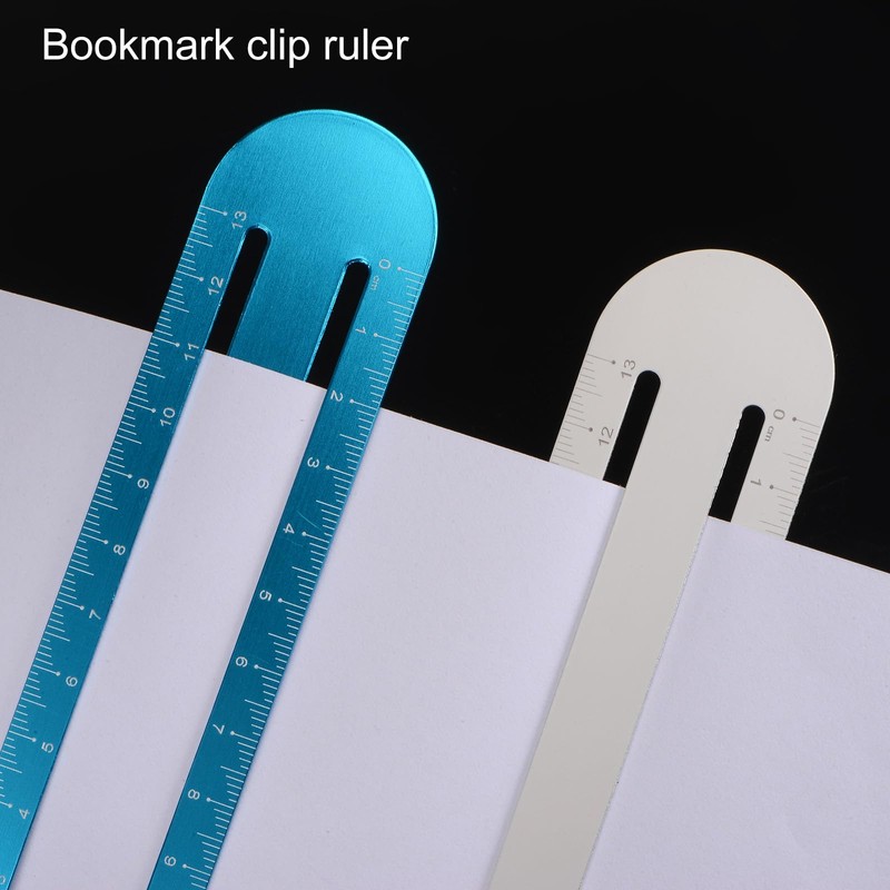 sourcing map Straight Ruler 13 cm Metric Bookmark Clip Ruler