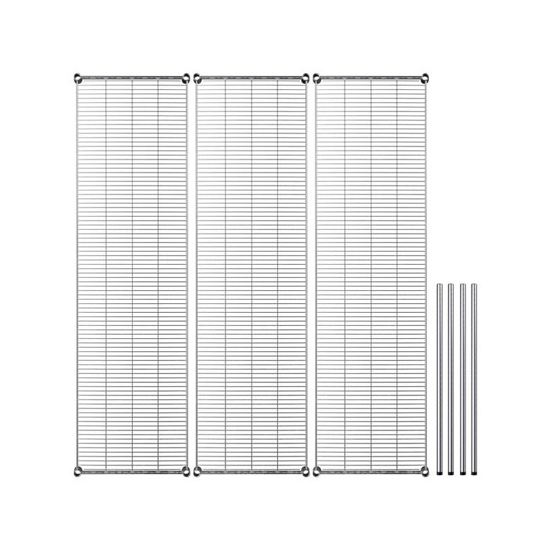 PRO&Family 21" x 72" NSF Chrome 3 Wire Shelf Kit