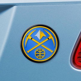 FANMATS 22211 Denver Nuggets 3D Color Metal Emblem, Diecut Team Logo Auto Emblem