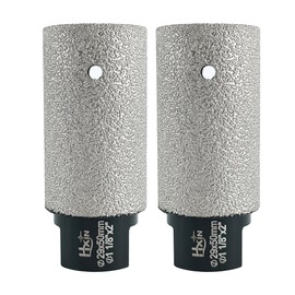 HXIN Brazed Diamond Finger Milling Bit with 5/8-11" Diamond Cone Chamfer Bit End Mill Router Bit for Dry/Wet Enlarging Shaping Hole on Porcelain Ceramic Tile Granite Marble (2,F2950(1-1/8"x2)