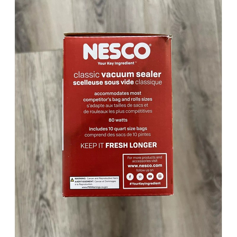 Nesco VS-C1 Classic Food Vacuum Sealer Preservation Must Have for