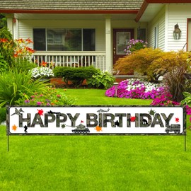 Mokonate Large Camo Happy Birthday Banner Camouflage Birthday Sign Flag Army Birthday Party Supplies Decoration Military Theme Birthday Outdoor Indoor Decoration for Army Navy AIR Force Policeman Kids