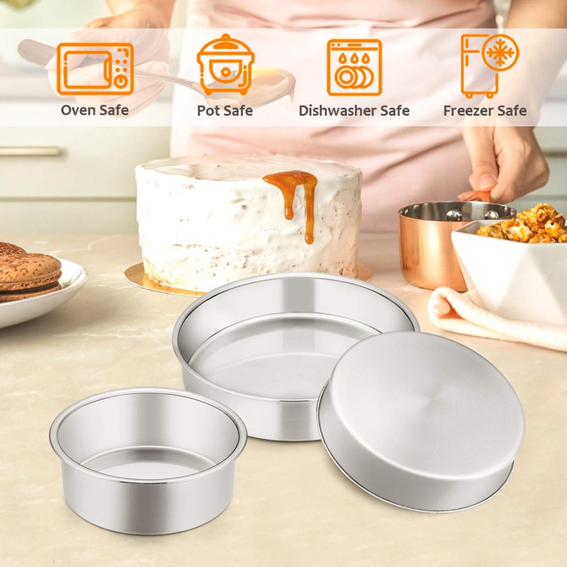 E-far Cake Pan Set of 3 (4 inch/6 inch/8 inch),