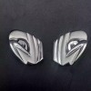 Esther Fuhrman Chunky Silver Tone Abstract Clip On Earrings Ester