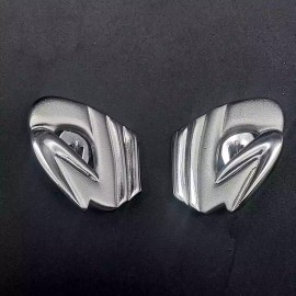 Esther Fuhrman Chunky Silver Tone Abstract Clip On Earrings Ester Fuhrman Office to Evening NOS